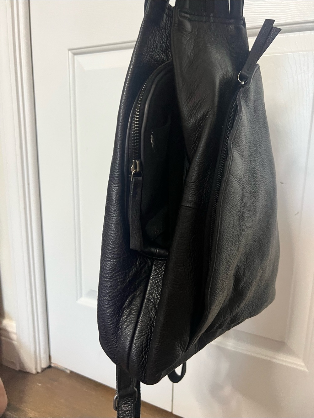 Free People We The Free Soho Convertible Leather Sling Backpack - Black - Picture 10 of 16